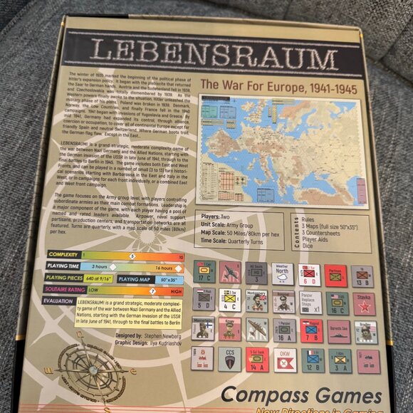 Lebensraum: The War For Europe, 1941-1945 (open, unpunched) Compass Games 1046 - Picture 6 of 12